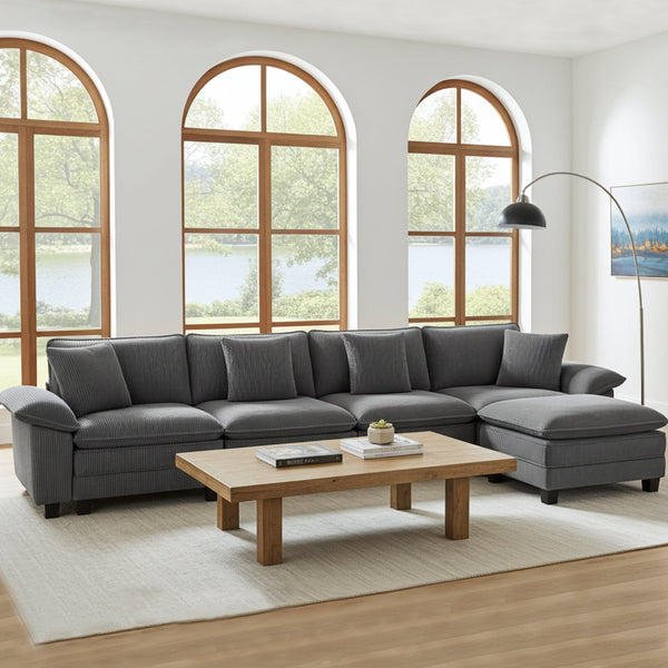 Briar Cloud-like Living Room Sofa Couch Modular Sectional Corduroy Large Set