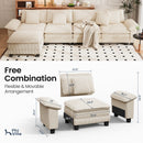 Cloud-like Living Room Sofa Couch Modular Sectional Corduroy Large Set