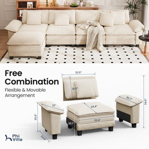 Briar Cloud-like Living Room Sofa Couch Modular Sectional Large Set Dual Fabric