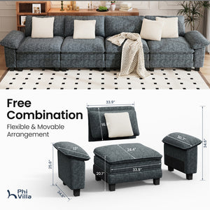 Briar Cloud-like Living Room Modular Sectional Sofa Couch Chenille