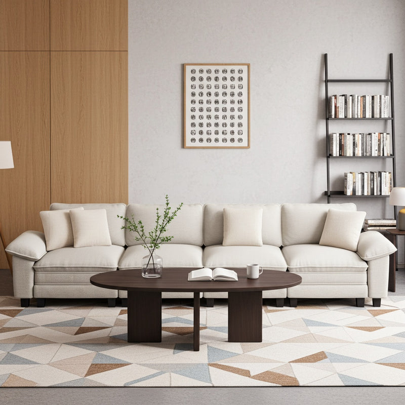 Cloud-like Living Room Modular Sectional Sofa Couch Chenille