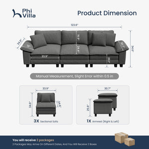 Briar Cloud-like Living Room Sofa Couch Modular Sectional Corduroy Set