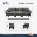 Cloud-like Living Room Sofa Couch Modular Sectional Corduroy Set