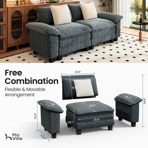 Briar Cloud-like Living Room Modular Sectional Sofa Couch Chenille