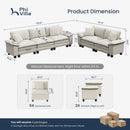 Living Room Sofa Modular Sectional Cloud-like Couch Chenille Large Set