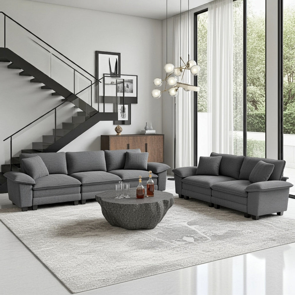 Briar Cloud-like Living Room Sofa Couch Modular Sectional Corduroy Large Set