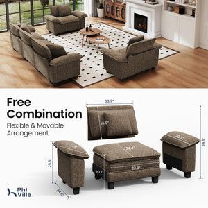 Briar Living Room Sofa Chenille Cloud-like Couch Modular Sectional Large Set