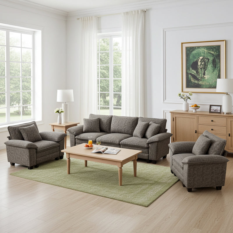 Briar Living Room Sofa Chenille Cloud-like Couch Modular Sectional Large Set