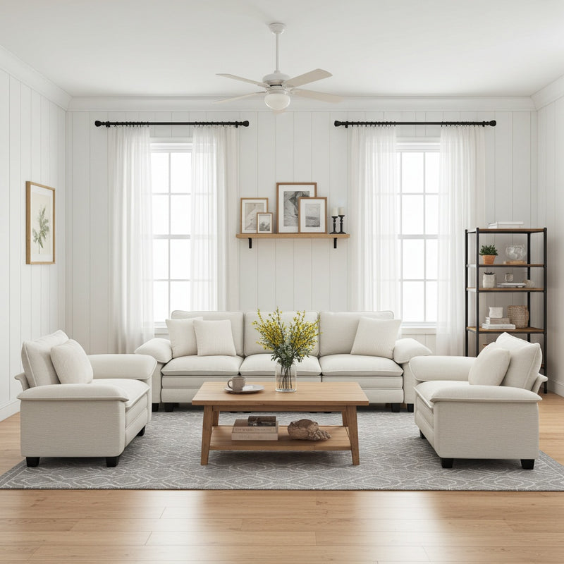 Living Room Sofa Chenille Cloud-like Couch Modular Sectional Large Set