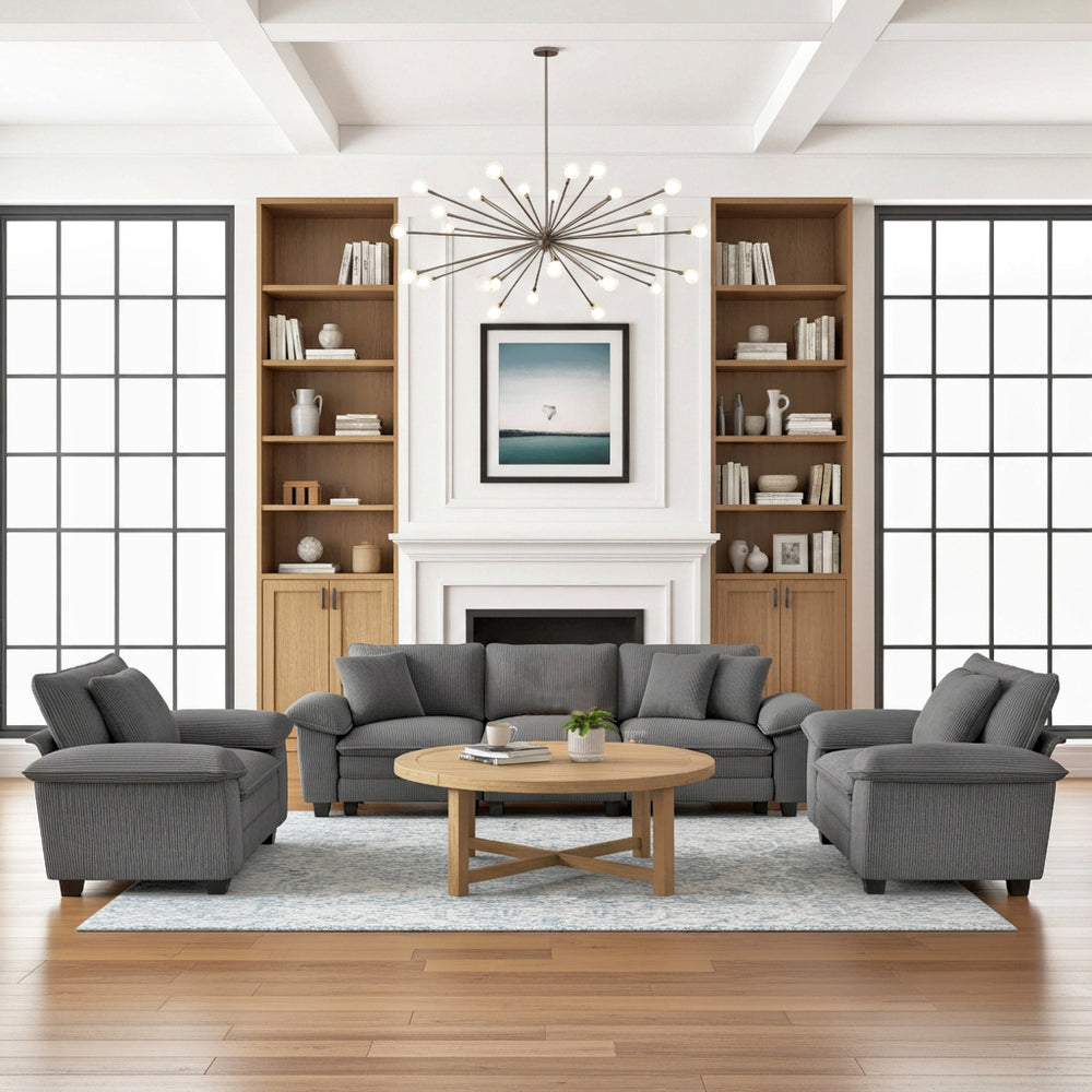 Briar Living Room Sofa Corduroy Cloud-like Couch Modular Sectional Large Set