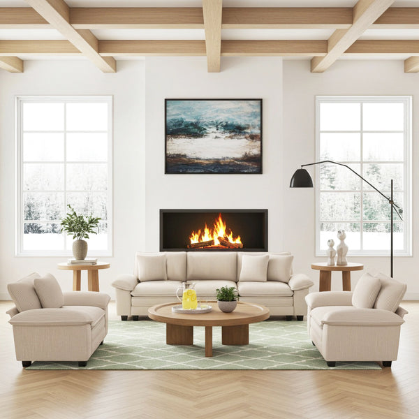 Briar Living Room Sofa Corduroy Cloud-like Couch Modular Sectional Large Set