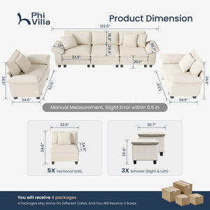 Briar Living Room Sofa Corduroy Cloud-like Couch Modular Sectional Large Set