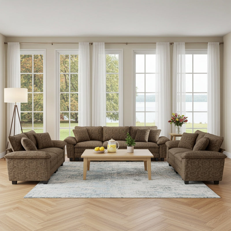 Living Room Sofa Chenille Cloud-like Couch Modular Sectional Large Set