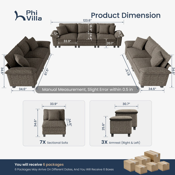 Briar Living Room Sofa Chenille Cloud-like Couch Modular Sectional Large Set
