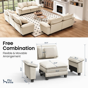 Briar Living Room Sofa Chenille Cloud-like Couch Modular Sectional Large Set