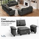 Living Room Sofa Corduroy Cloud-like Couch Modular Sectional Large Set