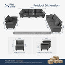 Living Room Sofa Corduroy Cloud-like Couch Modular Sectional Large Set