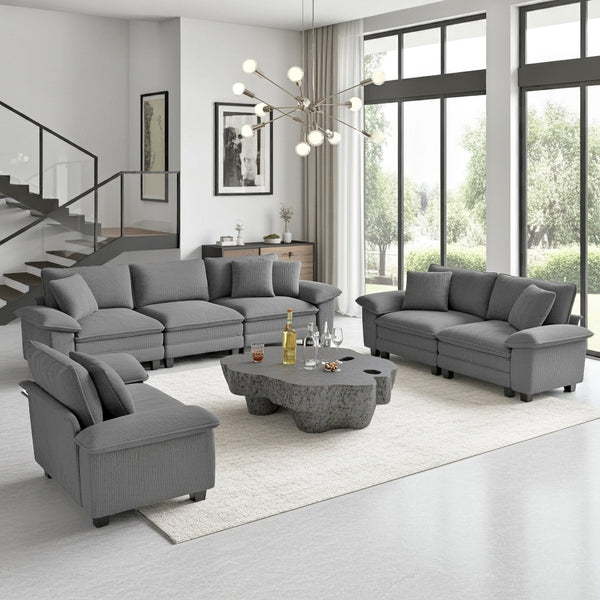 Briar Living Room Sofa Corduroy Cloud-like Couch Modular Sectional Large Set