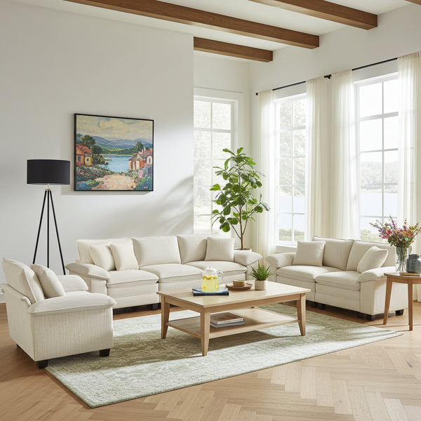 Briar Living Room Sofa Corduroy Cloud-like Couch Modular Sectional Large Set