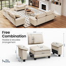 Living Room Sofa Corduroy Cloud-like Couch Modular Sectional Large Set