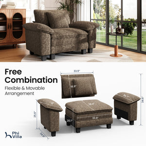 Briar Living Room Chenille Cloud-like Lounge Chair