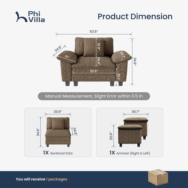 Briar Living Room Chenille Cloud-like Lounge Chair