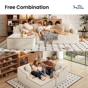 Deluxe Living Room Modular Sectional Sofa Compressed Boneless Couch