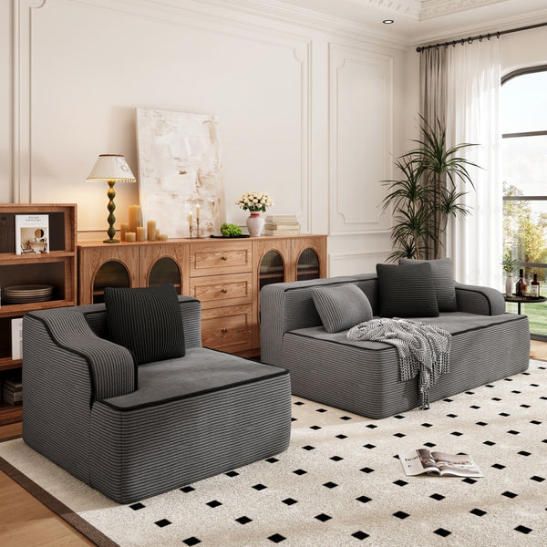 Deluxe Living Room Modular Sectional Sofa Compressed Boneless Couch