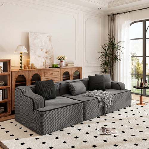 Deluxe Living Room Modular Sectional Sofa Compressed Boneless Couch