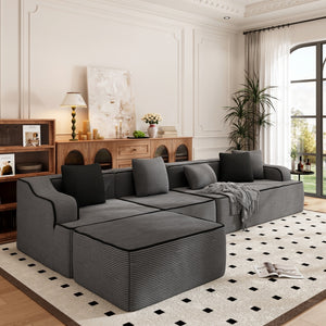 Deluxe Living Room Modular Sectional Sofa Compressed Boneless Couch