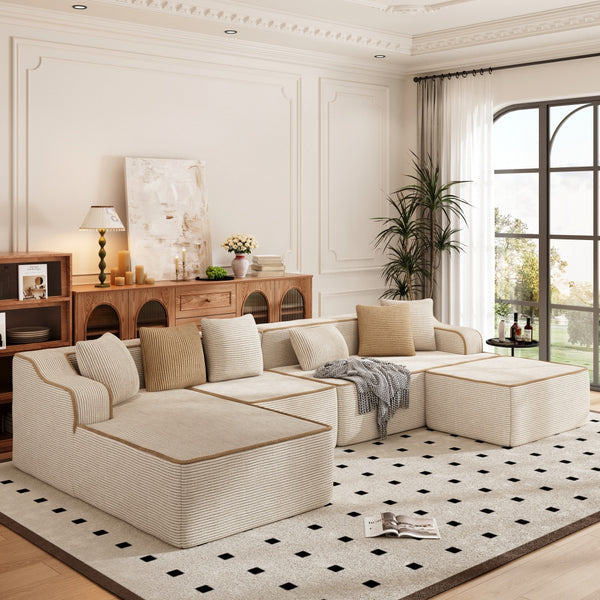 Deluxe Living Room Modular Sectional Sofa Compressed Boneless Couch