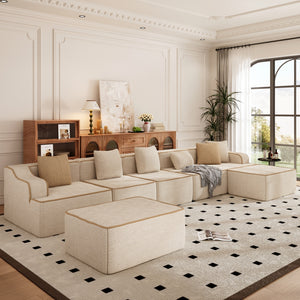 Deluxe Living Room Modular Sectional Sofa Compressed Boneless Couch