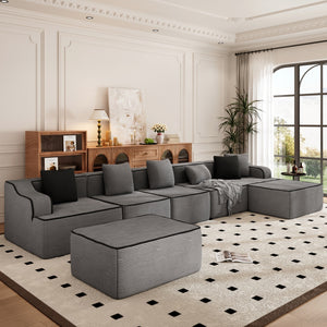 Deluxe Living Room Modular Sectional Sofa Compressed Boneless Couch