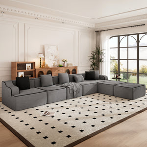 Deluxe Living Room Modular Sectional Sofa Compressed Boneless Couch