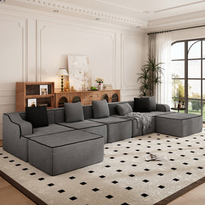 Deluxe Living Room Modular Sectional Sofa Compressed Boneless Couch
