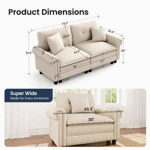Charleston Velvet-Chenille Living Room Couch