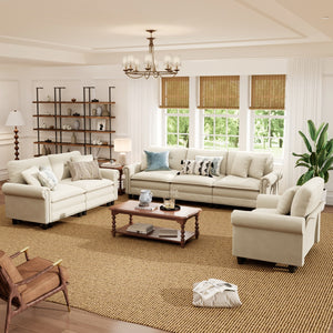 Charleston Velvet-Chenille Living Room Couch Large Set