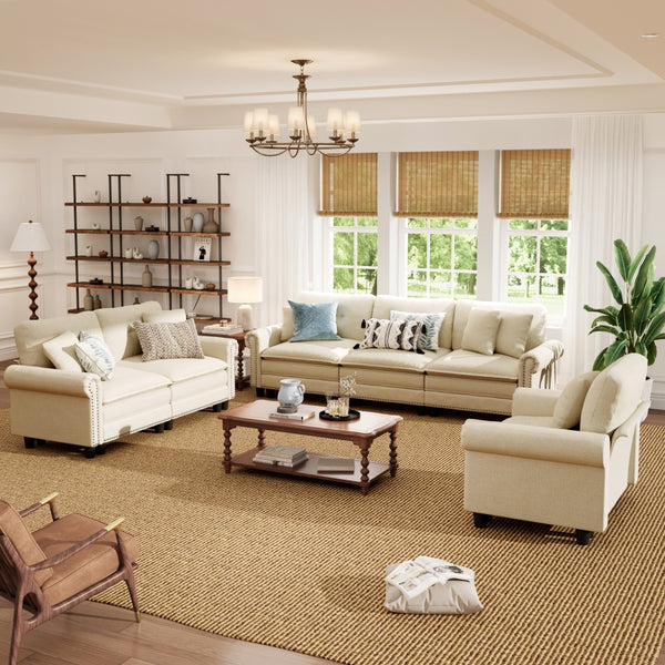 Charleston Linen-Look Modular Living Room Couch Sets
