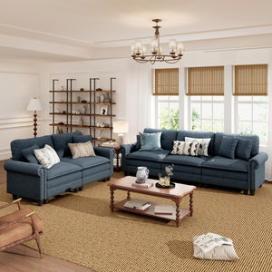 Charleston Linen-Look Modular Living Room Couch