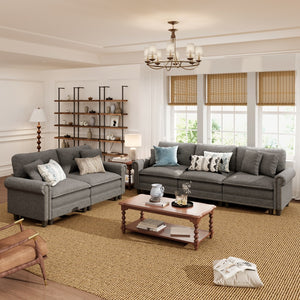 Charleston Linen-Look Modular Living Room Couch