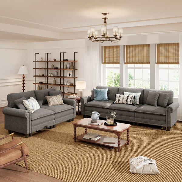 Charleston Linen-Look Modular Living Room Couch