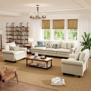 Charleston Velvet-Chenille Living Room Couch Large Set