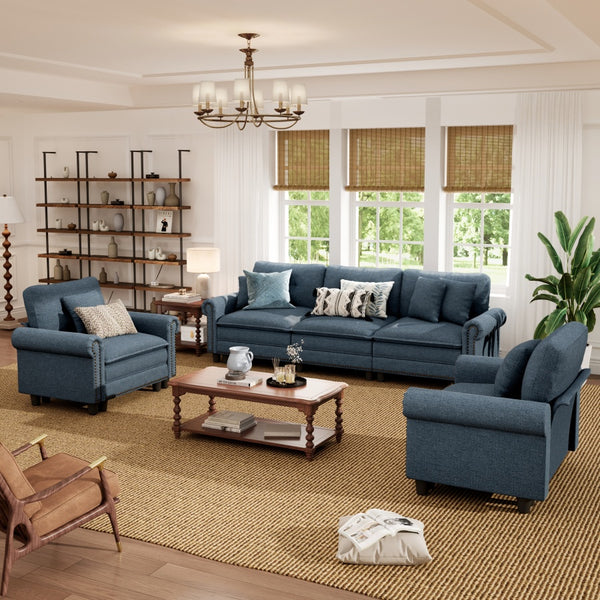 Charleston Linen-Look Modular Living Room Couch Sets