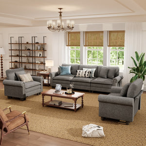 Charleston Linen-Look Modular Living Room Couch Sets