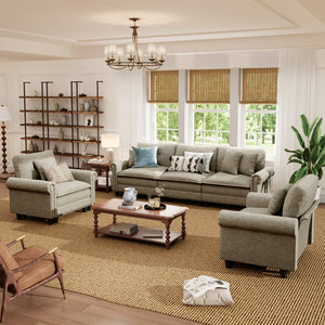 Charleston Linen-Look Modular Living Room Couch Sets