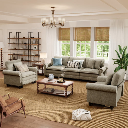 Charleston Linen-Look Modular Living Room Couch Sets