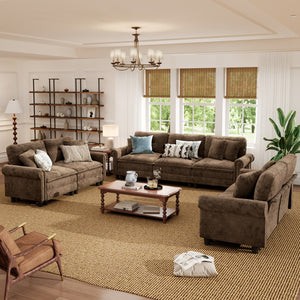 Charleston Velvet-Chenille Living Room Couch Large Set