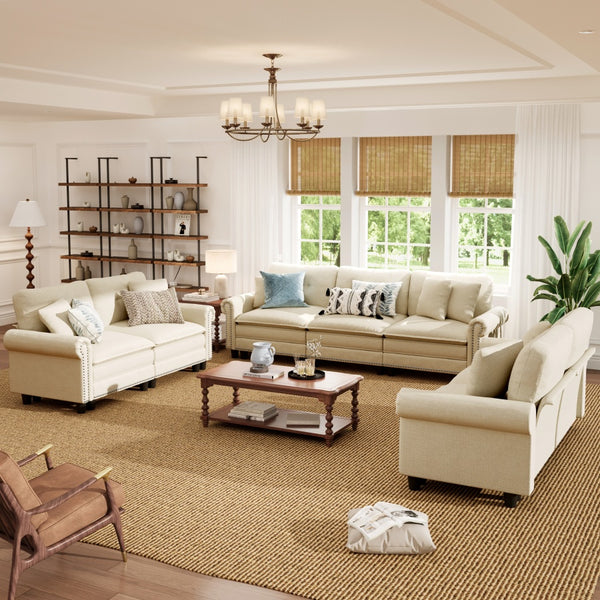Charleston Linen-Look Modular Living Room Couch Sets