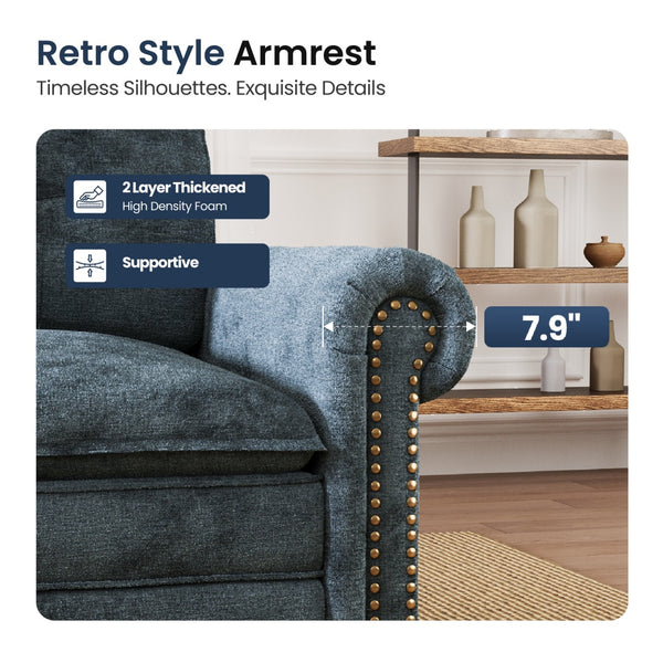 Charleston Velvet-Chenille Living Room Couch Large Set