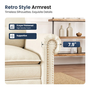 Charleston Velvet-Chenille L-Shaped Living Room Couch with Ottoman